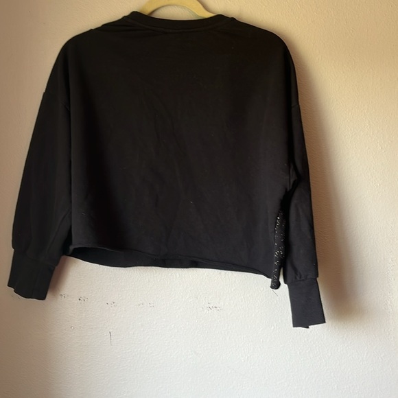 Star Wars Womens Cropped Sweatshirt Black Millenium Falcon Grommets. Size large - Picture 3 of 6